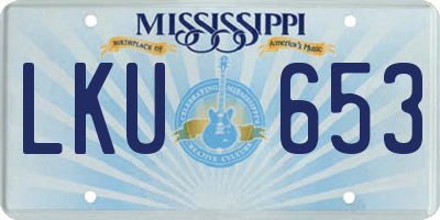 MS license plate LKU653