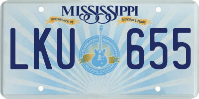 MS license plate LKU655