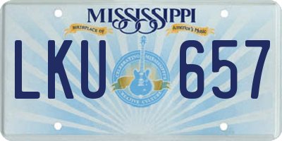 MS license plate LKU657