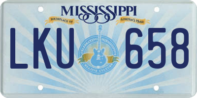 MS license plate LKU658