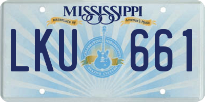 MS license plate LKU661