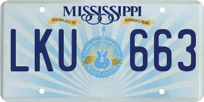 MS license plate LKU663