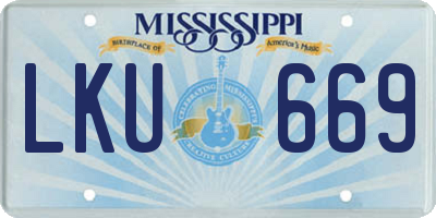 MS license plate LKU669