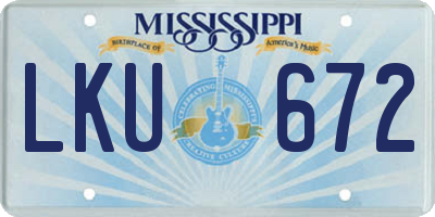 MS license plate LKU672