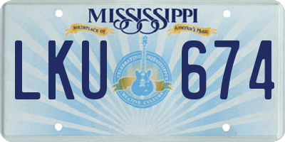 MS license plate LKU674