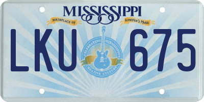 MS license plate LKU675