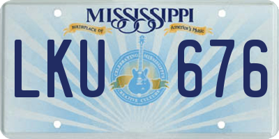MS license plate LKU676