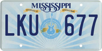 MS license plate LKU677