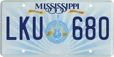 MS license plate LKU680
