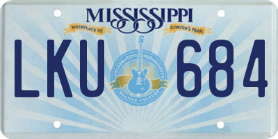 MS license plate LKU684