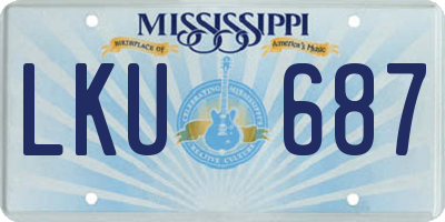 MS license plate LKU687