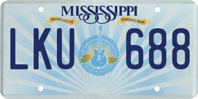 MS license plate LKU688