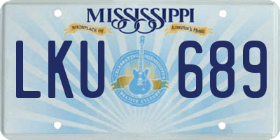 MS license plate LKU689
