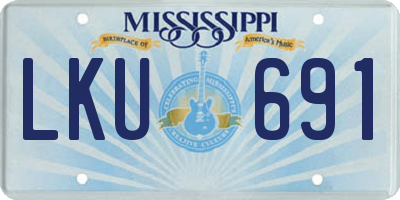 MS license plate LKU691