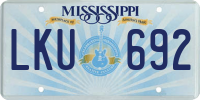 MS license plate LKU692