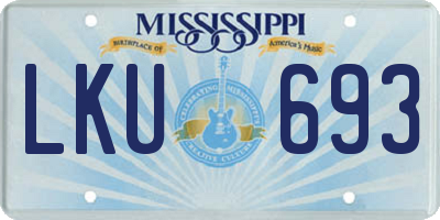 MS license plate LKU693