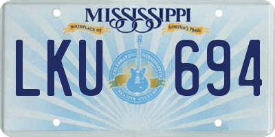 MS license plate LKU694
