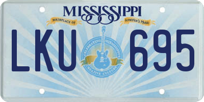 MS license plate LKU695