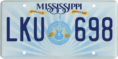 MS license plate LKU698