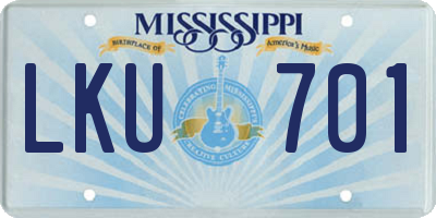 MS license plate LKU701