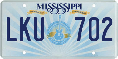 MS license plate LKU702