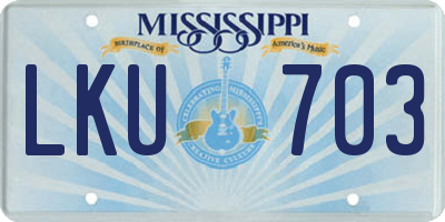 MS license plate LKU703