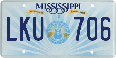 MS license plate LKU706