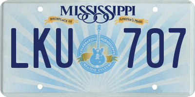 MS license plate LKU707
