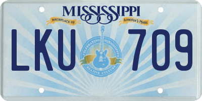 MS license plate LKU709