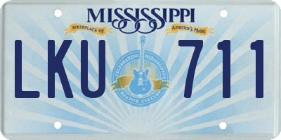 MS license plate LKU711