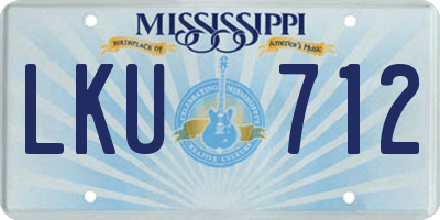 MS license plate LKU712