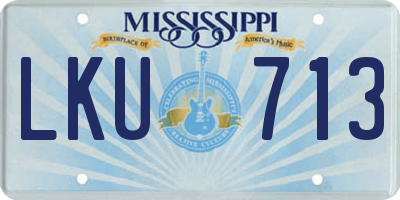 MS license plate LKU713