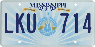 MS license plate LKU714