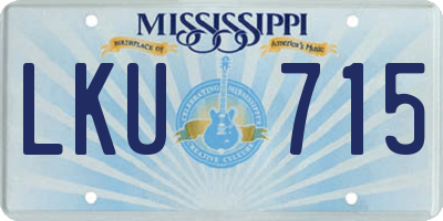 MS license plate LKU715