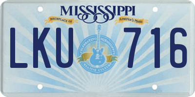 MS license plate LKU716