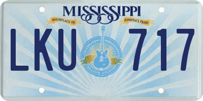 MS license plate LKU717