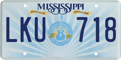 MS license plate LKU718