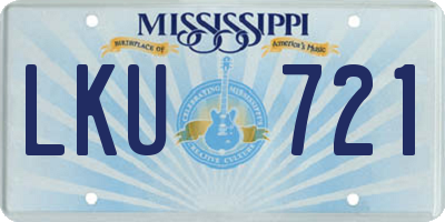 MS license plate LKU721