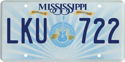 MS license plate LKU722