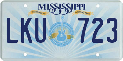 MS license plate LKU723