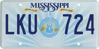 MS license plate LKU724