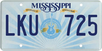 MS license plate LKU725