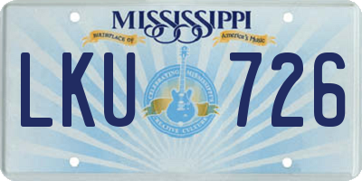 MS license plate LKU726