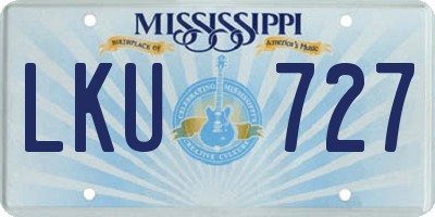 MS license plate LKU727