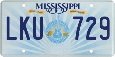 MS license plate LKU729