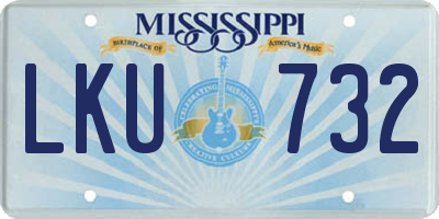 MS license plate LKU732