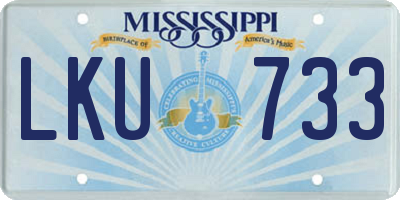 MS license plate LKU733
