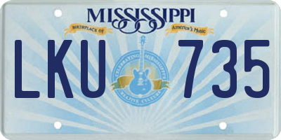 MS license plate LKU735