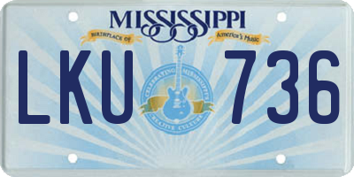 MS license plate LKU736