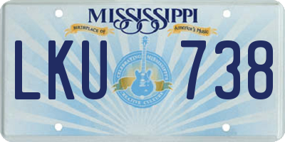 MS license plate LKU738